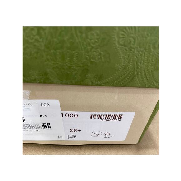 Gucci Interlocking G Cut Out Black Leather Gold Block Heel Sandal 38.5 - Picture 11 of 12